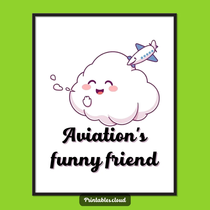Funny Cloud Tickle Digital Art: Instant Giggling Airplane Download