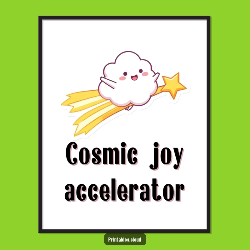 Funny Shooting Star Cloud Digital Art: Instant Happy Rider Download