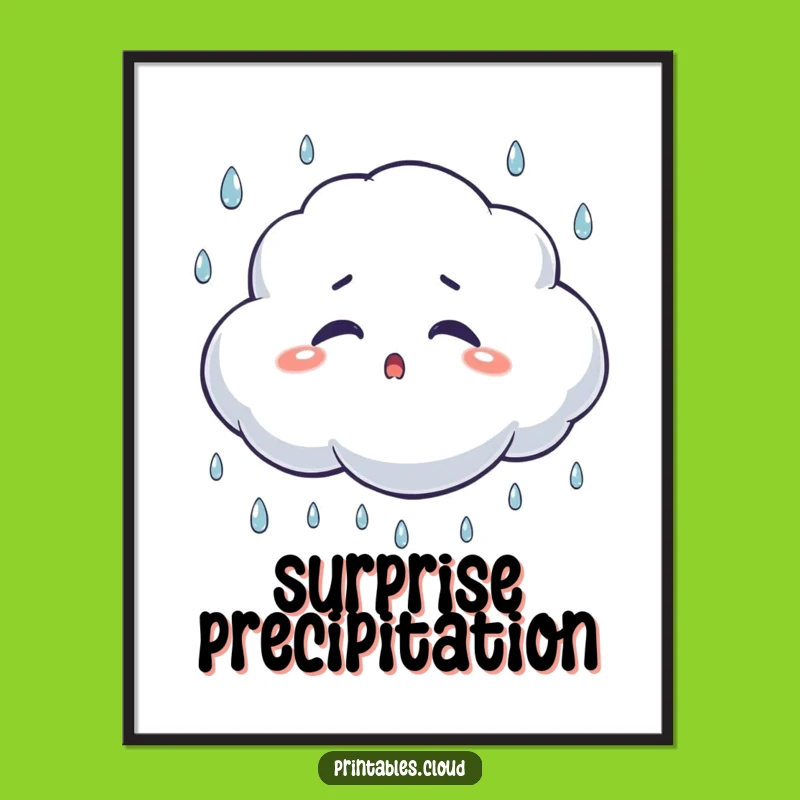 Funny Surprised Cloud Digital Art: Instant Humor for Your Space