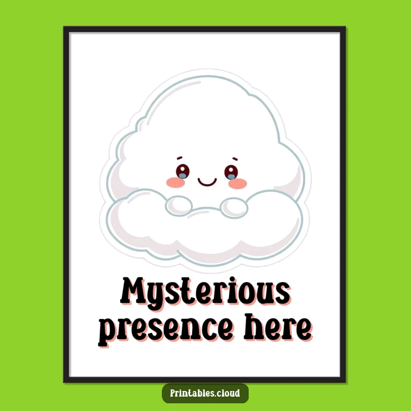 Funny Peek-a-Boo Cloud Digital Art: Playful Surprise for Instant Smiles