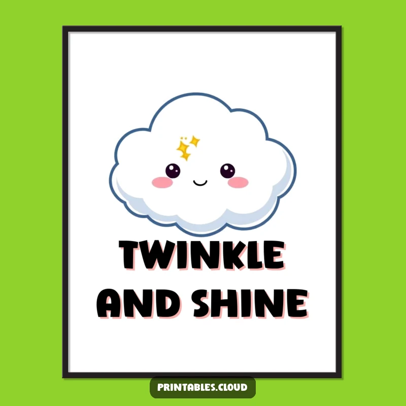 Funny Cloud Twinkle Digital Art: Magical Speech Bubble, Instant Whimsical Decor, Perfect Funny Gift