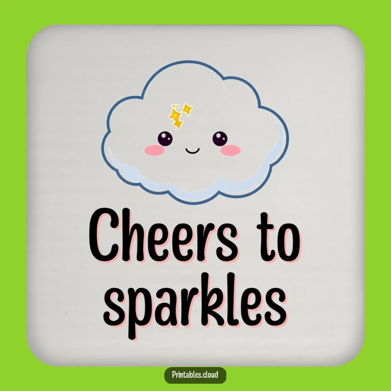 Funny Cloud Twinkle Coaster: Magical Speech Bubble, Whimsical Protection, Ideal Funny Gift