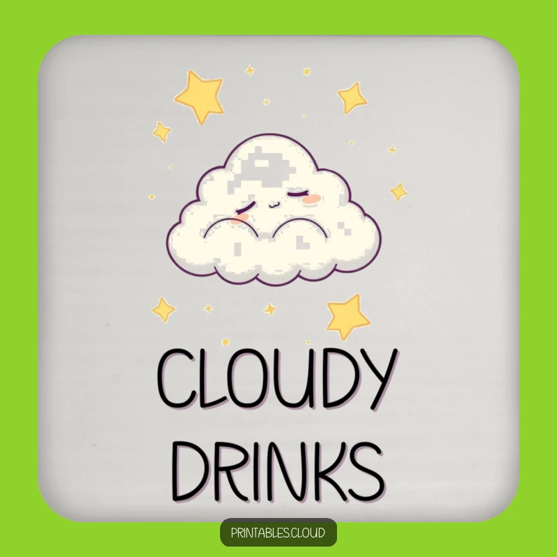 Funny Sleepy Cloud Coaster: Protect Your Surfaces with Peace
