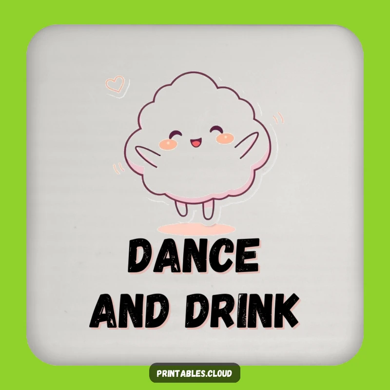 Funny Dancer's Coaster - Cloud Breeze Design, Humorous Table Protection Gift
