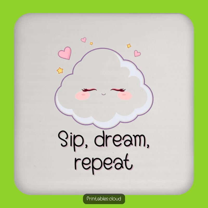 Funny Dreaming Cloud Coaster: Sugar Plum Dreams Protection, Table Humor