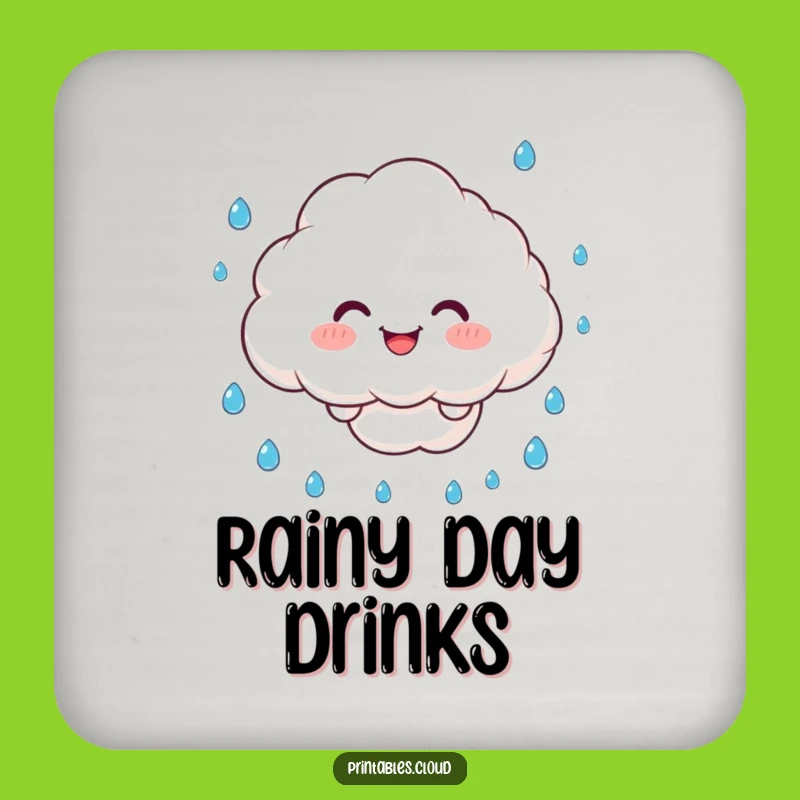 Funny Juggling Cloud Coaster: Happy Character Art for Tables
