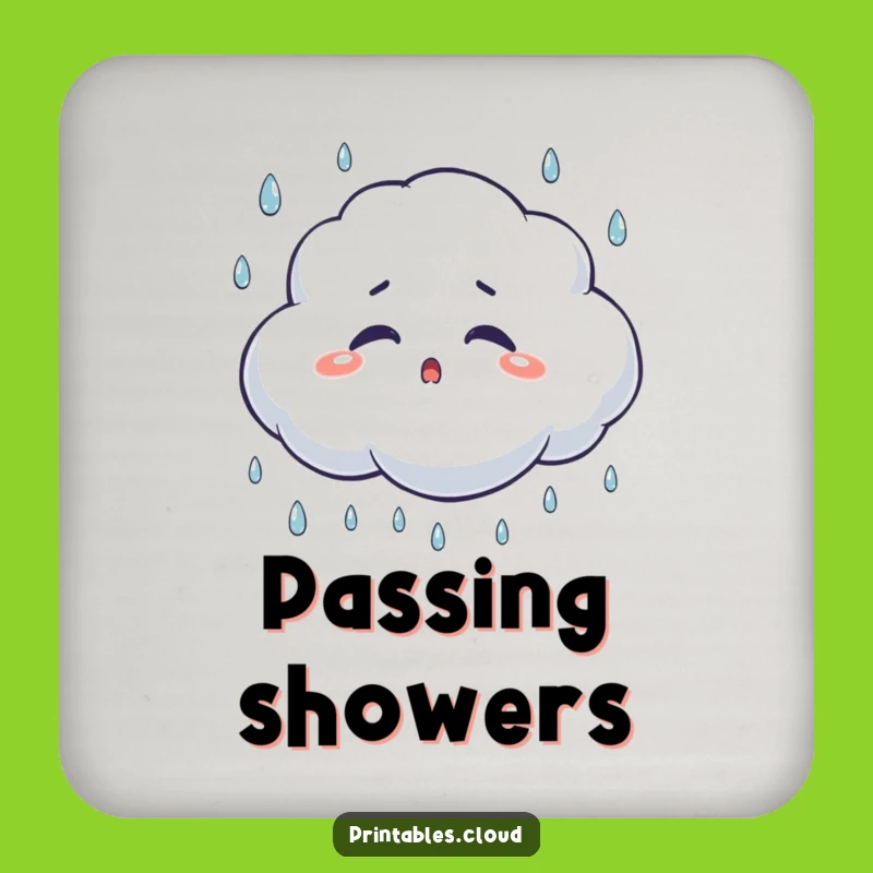 Funny Surprised Cloud Coasters: Protect Surfaces with Humor