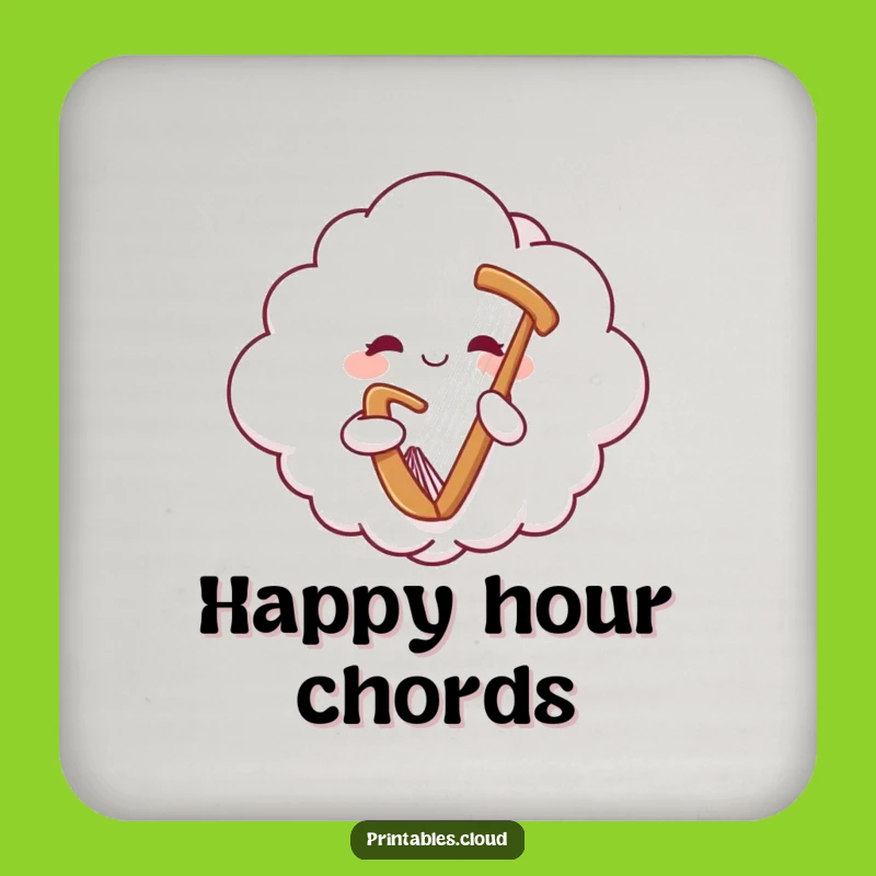 Funny Cloud Harp Coaster: Protect Surfaces with Celestial Harmony