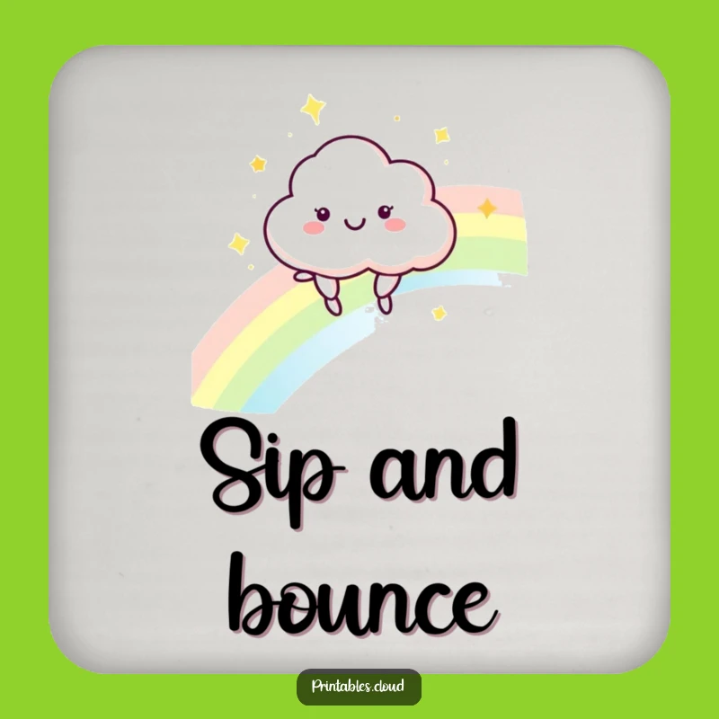 Funny Cloud Rainbow Coaster Set: Protect Surfaces with Cheer Gift