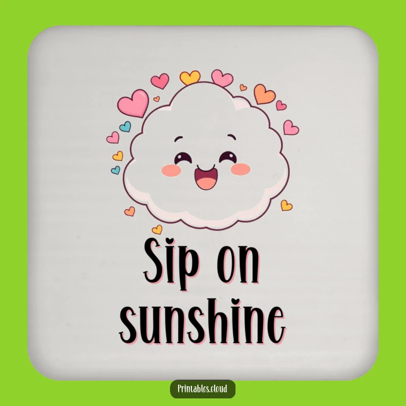 Funny Cloud Heart Shower Coaster: Protect Surfaces with Charm
