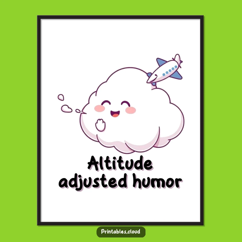 Funny Cloud Tickle Poster: Giggling Character Art for Whimsical Decor