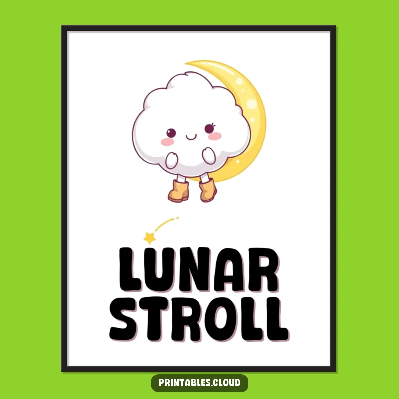 Funny Cheerful Cloud Poster - Moonbeam Magic for Whimsical Walls