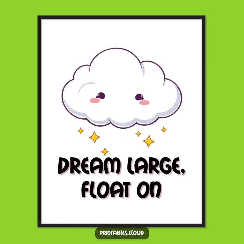 Funny Dreaming Cloud Poster: Starry Art For A Hilarious Home