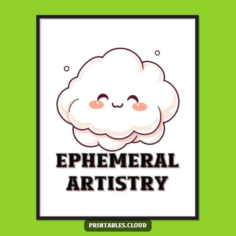 Funny Giggling Cloud Poster - Whimsical Misty Art for Your Walls