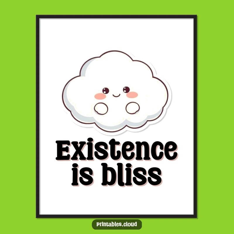 Funny Lazy Cloud Poster: Adorn Your Walls with This Hilarious Art