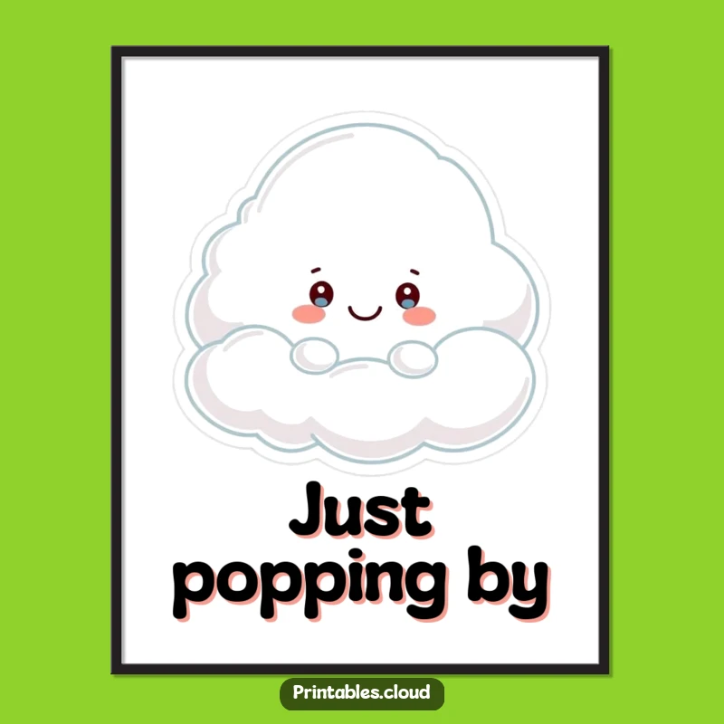 Funny Peek-a-Boo Cloud Poster: Playful Art for Whimsical Decor