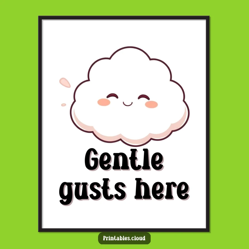 Funny Giggling Cloud Poster: Bring a Gentle Laugh to Your Walls