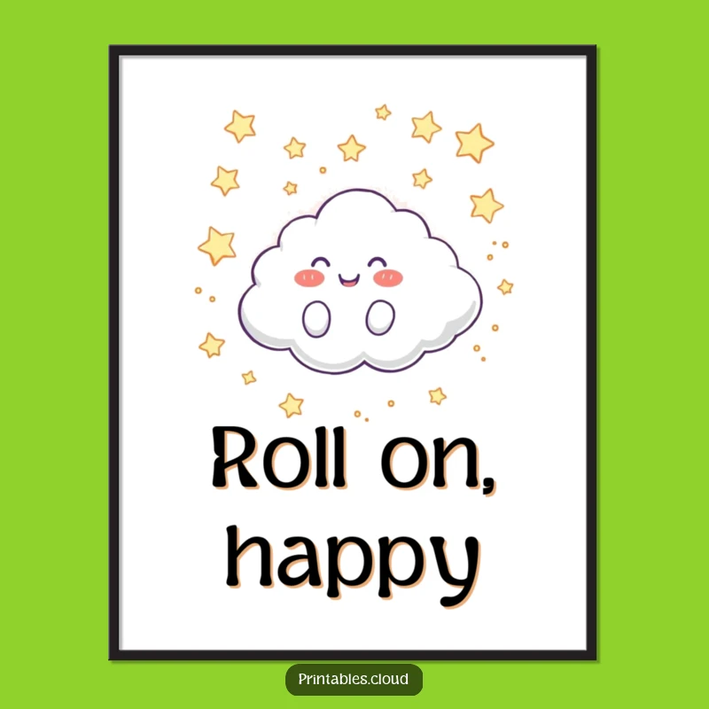 Funny Cloud Poster: Giggling Sky Art, Unique Funny Gift!