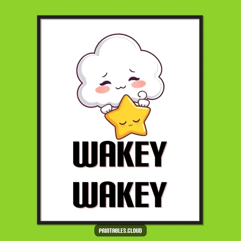 Funny Cloud Teasing Star Poster: Mischievous Celestial Art for a Laugh