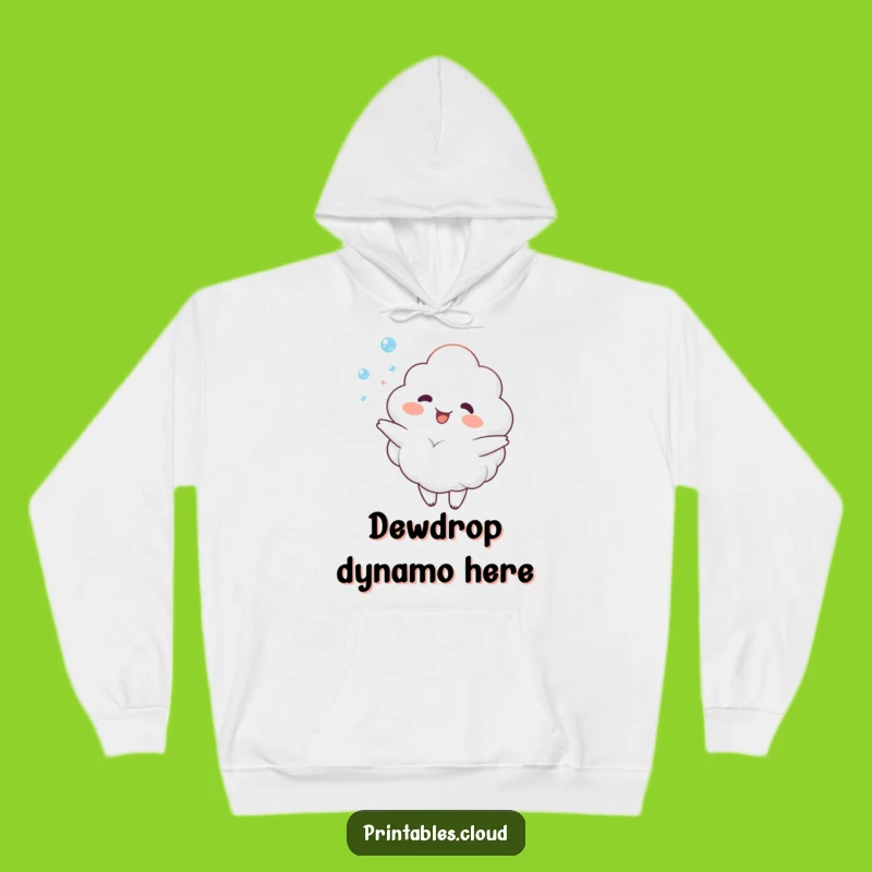 Cozy Funny Cloud Dewdrop Juggling Hoodie - Happy Character Comfort Gift