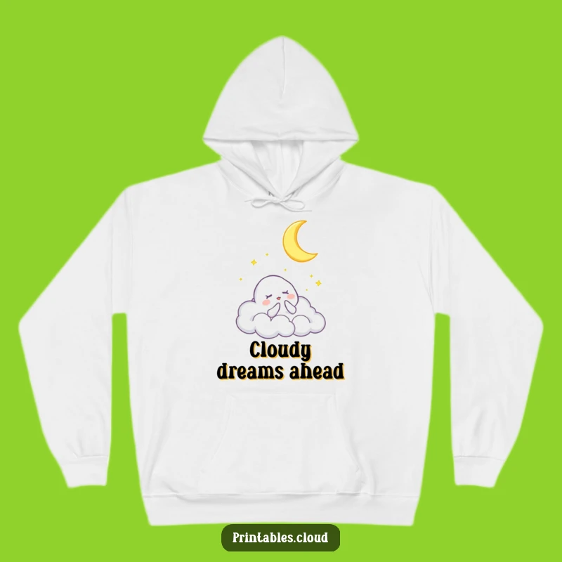 Cozy Funny Cloud Lullaby Hoodie - Dreamy Night Design, Warm Humorous Gift for Sleepy Souls