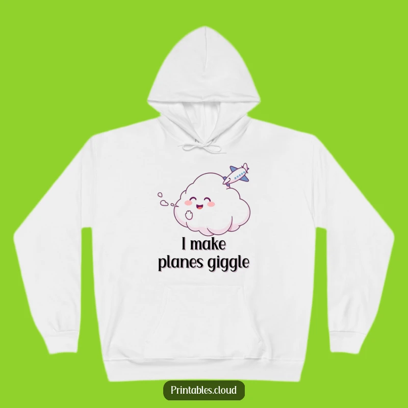 Funny Cloud Tickle Hoodie: Cozy Comfort with Giggling Airplane Fun