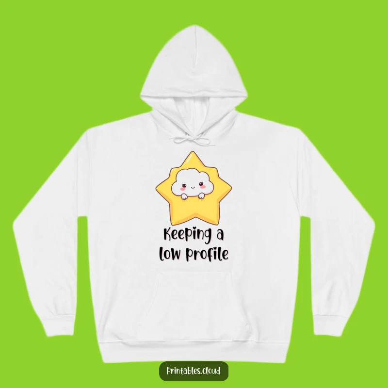 Funny Shy Cloud Hoodie - Cozy Peeking Character Sweatshirt Gift
