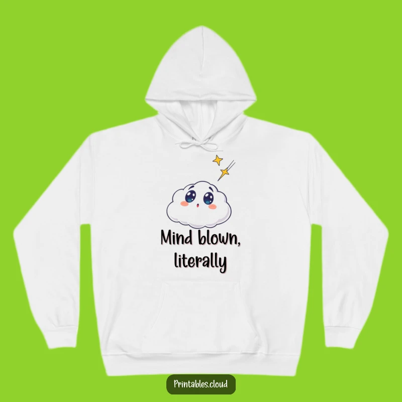Cozy Surprised Cloud Hoodie - Warm Up With Funny Celestial Amazement