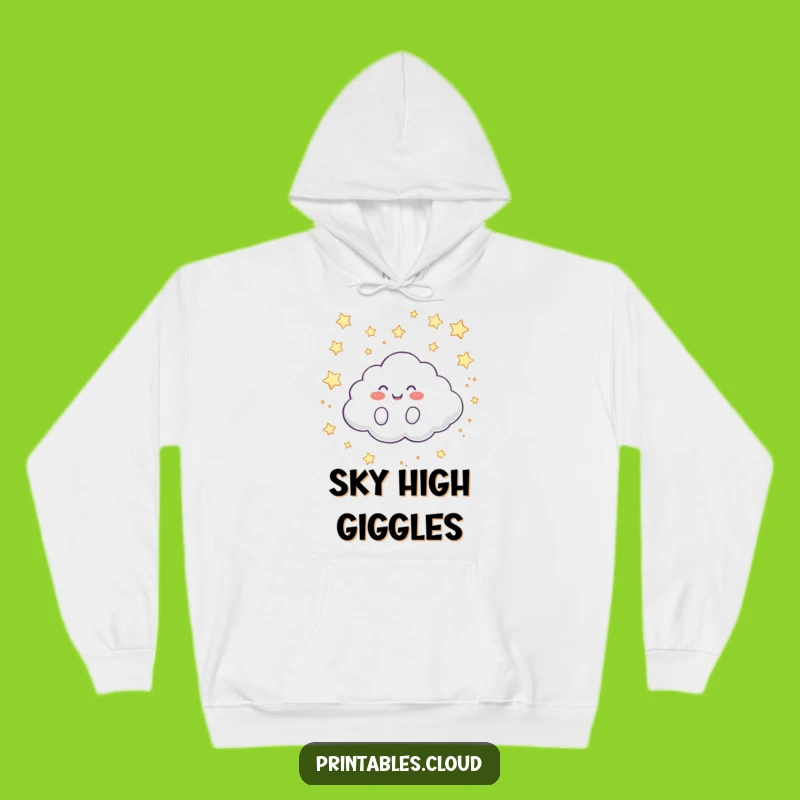 Funny Cloud Hoodie: Giggling Sky Roller Character, Awesome Funny Gift!