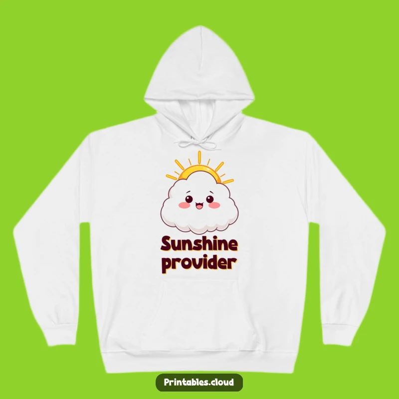 Cozy Funny Sunshine Cloud Hoodie - Warm Ray Design, Warm Humorous Gift for Optimists