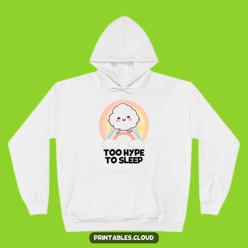 Funny Cozy Cloud Hoodie - Wearable Rainbow Jumping Character Comfort Gift