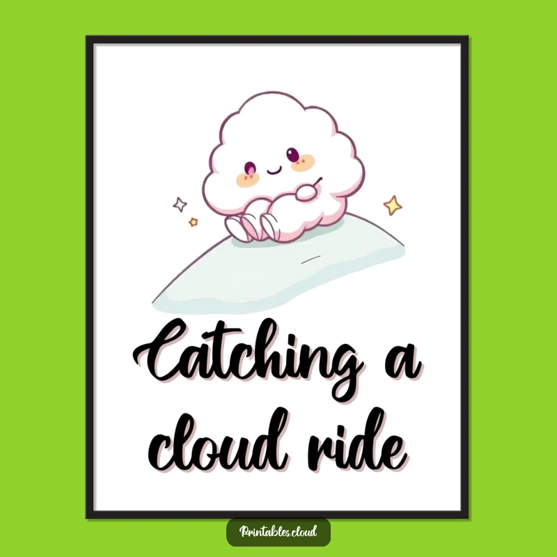 Free Printable Wall Art: Sliding Cloud - Adventure Downloadable Decor