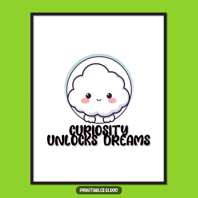 Free Printable Wall Art: Keyhole Cloud Funny Downloadable Art for Curious Minds