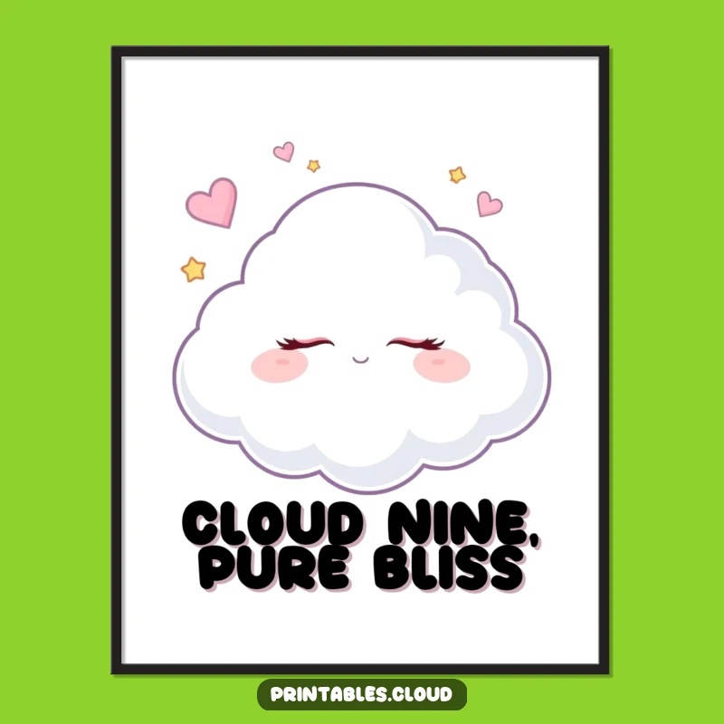 Free Printable Wall Art: Funny Dreaming Cloud, Sweet Dreams Whimsical Decor Download