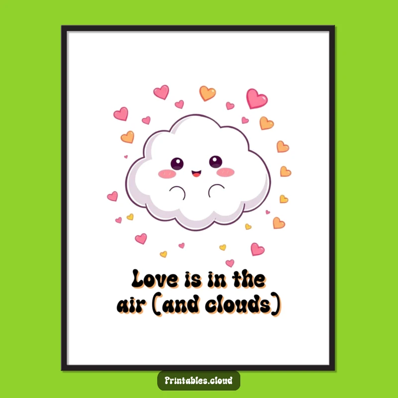 Free Printable Wall Art: Heart Rain Cloud Funny Downloadable Art for Sweet Spaces