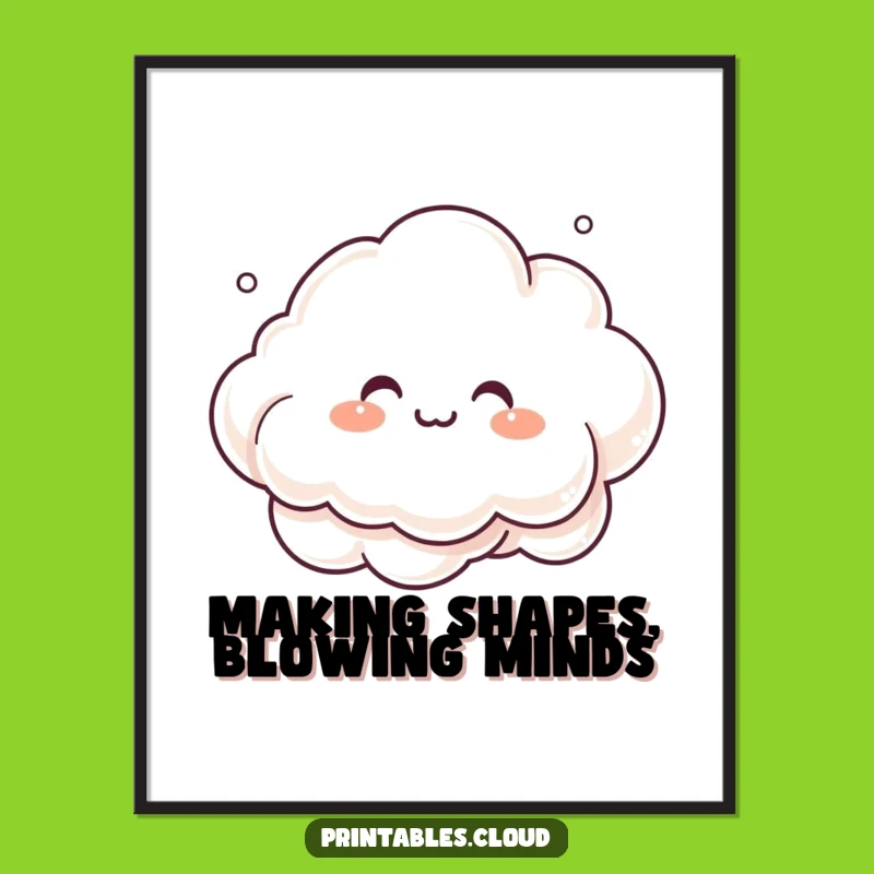 Artistic Cloud Free Printable Wall Art Funny Downloadable Decor