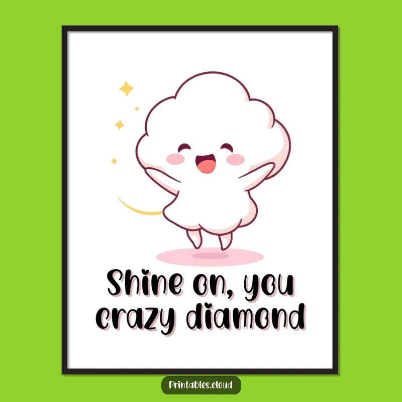 Free Printable Wall Art: Dancing Cloud Swirl Funny Downloadable Art for Joyful Spaces