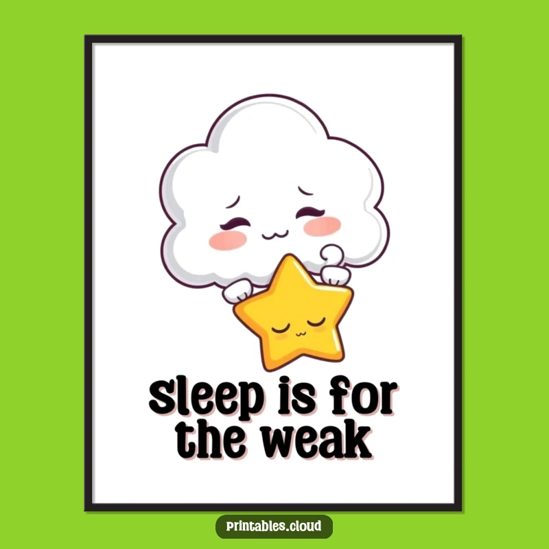 Free Printable Wall Art: Teasing Star Cloud Funny Downloadable Art