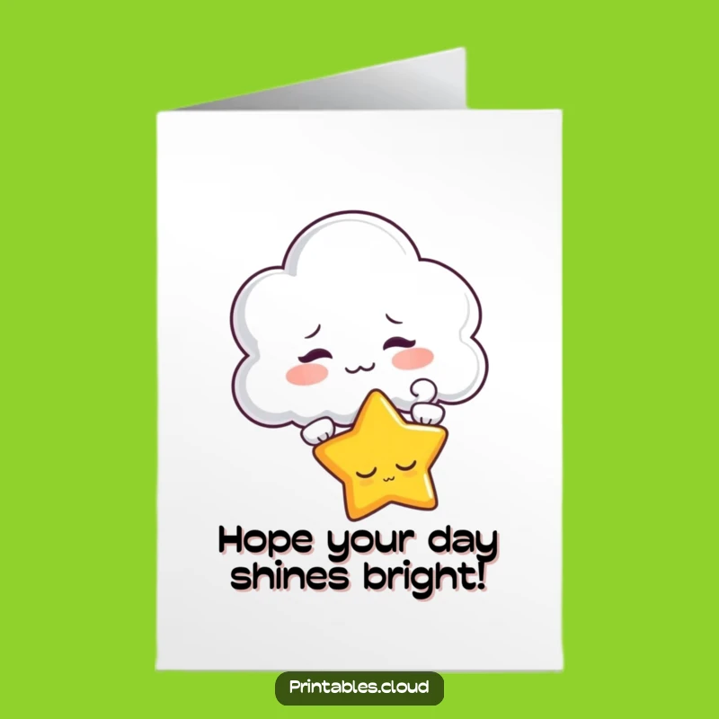Free Printable Birthday Card: Teasing Star Cloud Funny Downloadable Gift