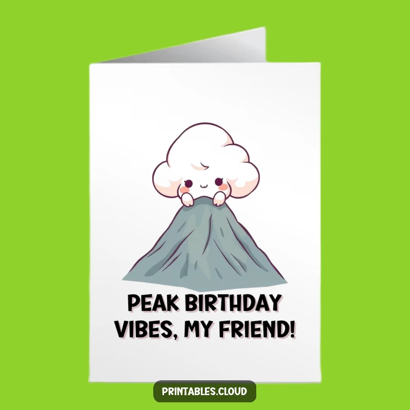 Free Printable Birthday Card: Curious Cloud - Funny Downloadable Gift