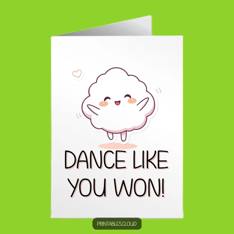 Free Printable Congrats Card: Dancing Cloud Funny Downloadable Gift