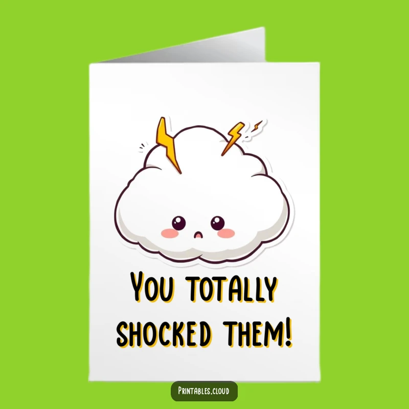 Free Printable Congrats Card: Electric Cloud Surprise, Celebrate with a Spark!