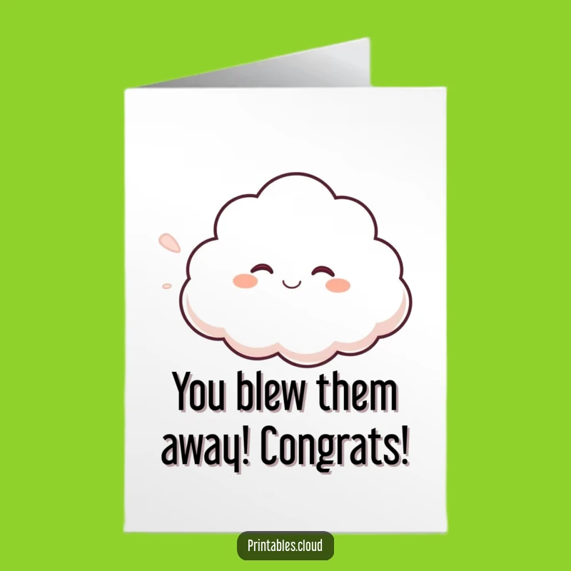 Free Printable Congrats Card: Giggling Cloud - Funny Downloadable Gift