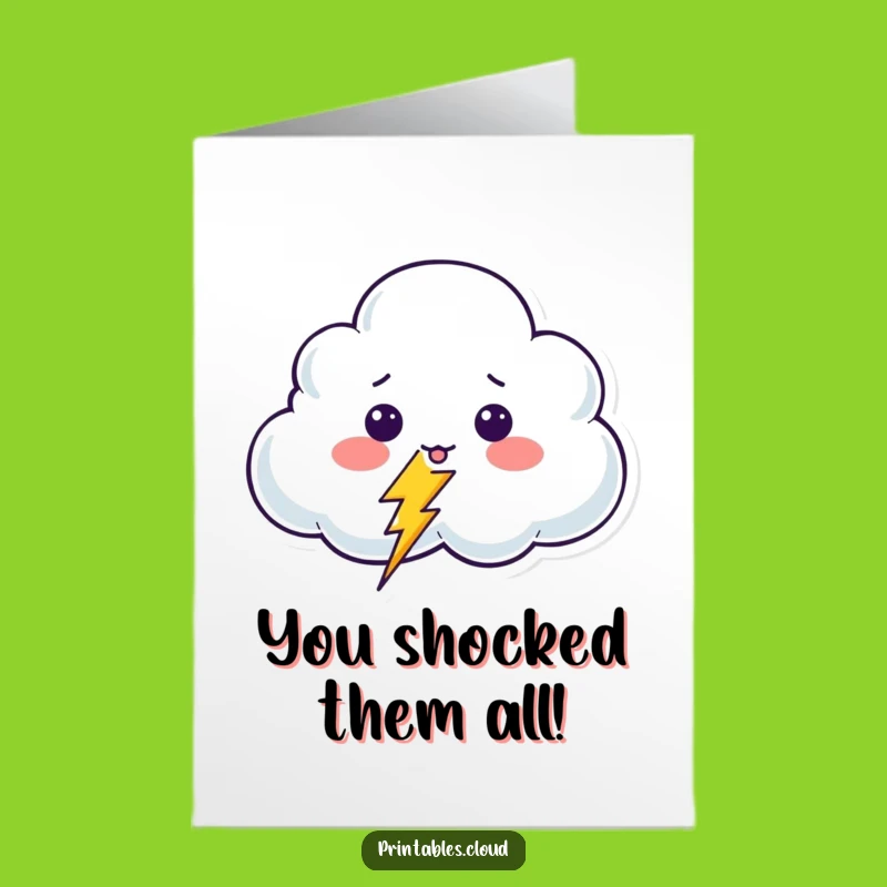 Free Printable Congrats Card: Surprised Cloud, Funny Downloadable for Big News