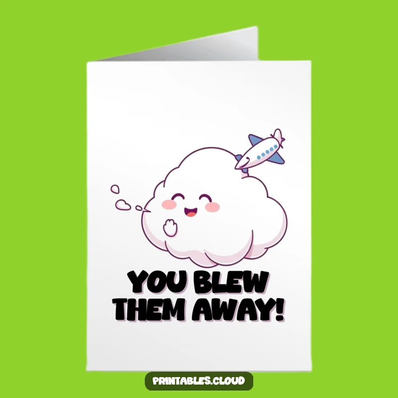 Free Printable Congrats Card: Cloud Tickles Airplane