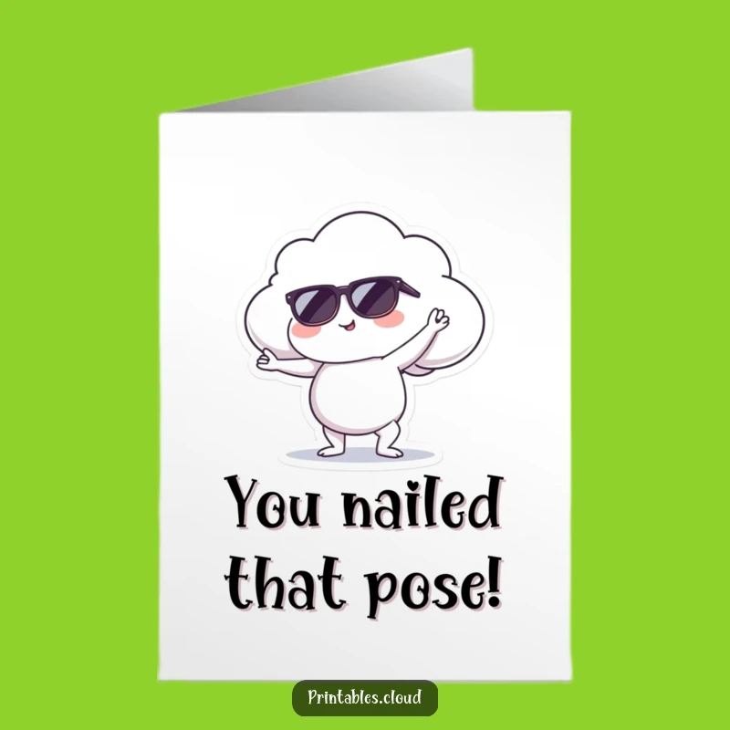 Free Printable Congrats Card: Cool Cloud Yoga Funny Downloadable Gift