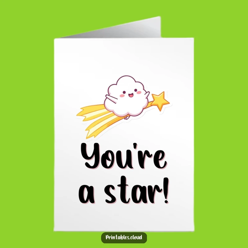 Free Printable Congrats Card: Cloud on Shooting Star