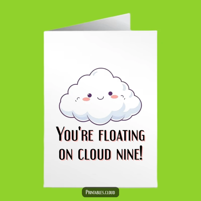 Free Printable Congrats Card: Dreamy Cloud Success, Downloadable Calm Wishes
