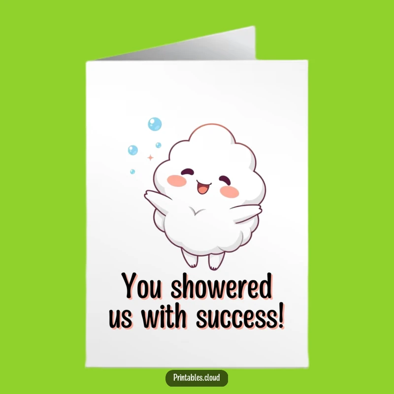 Free Printable Congrats Card: Happy Cloud Dewdrop Juggling Celebration