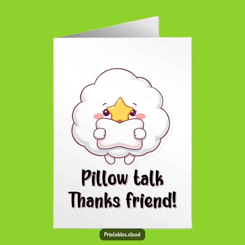 Free Printable Cloud Thank You Card: Pillow for Star Downloadable